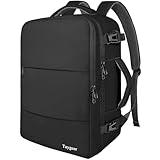 Taygeer Travel Laptop Backpack for Men Women, Airplane Approved Travel Backpack Suitcase with Usb Charging Port, Lightweight College 35l Luggage Bag 15.6inch Laptop Backpack Gifts for Business,Black