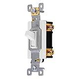 GE Heavy-Duty, Single Pole, In-Wall, Light, Fan, One Switch Circuits, Self-grounding Clip, Easy to Install, 20A/120V AC, UL Listed, White, 42160