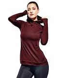 Lightweight Hoodies for Women Pullover Long Sleeve Hooded Workout Running Shirts Athletic Tops(Maroon,XL)