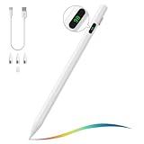 MoKo Stylus Pen for Touch Screen, Active Universal Stylus Pen Compatible with iPad/iPhone/Samsung and Other iOS/Android Smartphone and Tablet Devices Tablet Pen with Power Display, White