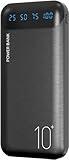 Power Bank 10000mAh Portable Charger Slim External Battery Pack with 2 USB 2.4A Outputs and USB C In/Out Compatible with Huawei iPhone 16 15 14 13 12 iPad Samsung Galaxy S20 Android Tablet (Black)