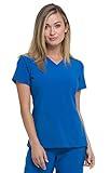 Dickies EDS Essentials Scrubs, V-Neck Womens Tops with Four-Way Stretch and Moisture Wicking Plus Size DK615, 6XL, Royal