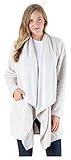 Sleepyheads Pajama Women's Fleece Long Sleeve Wrap Robe Cardigan with Pockets, Wrap- Heather Beige, Large