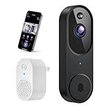 Wireless Wi-Fi Video Doorbell Camera with AI Motion Detection, 2 Way Audio, Night Vision, Cloud Storage, 2.4GHz Wi-Fi Only, Battery Powered