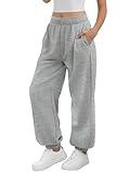 ATHMILE Sweatpants Women Baggy Lounge Pants Workout Gym Active High Waisted Joggers for Women Y2K Fall Clothes 2025 Grey