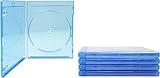 (5) Blue Blu-Ray Cases - 1 Disc Capacity DVD Boxes - 12mm Thick - BRBR12BL