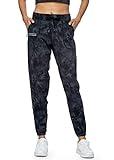 Haowind Joggers for Women with Pockets Elastic Waist Workout Sport Gym Pants Comfy Lounge Yoga Running Pants(Tie Dye Grey01 M)