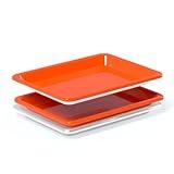 Fitted full coverage silicone pan liner - turn any quarter sheet pan a nonstick baking sheet (2 pack)