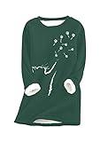 YMING Women Oversized Sherpa Pullover Fuzzy Fleece Fluffy Sweatshirt Winter Warm Jumper Tops Green 2XL