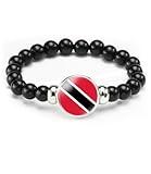 vmcoatdu Trinidad and Tobago Flag Bracelet Elastic Rope Beaded Bracelet Support Your Country Travel Souvenir Gifts for Men Women (Trinidad and Tobago)