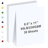 White Cardstock 8.5" x 11 "，30 Sheets Cardstock Paper 85 lb/230 gsm,Bright White Card Stock for Printer,Drawing,Gift tags,Invitations, Cards etc