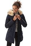 Molemsx Women Parka Womens Winter Jacket Warm Puffer Coat Women's Down Jackets Parkas For Women Parka Jacket with Fur Trimmed Hood for Cold Weather Heavy Winter Coats For Women Navy Large