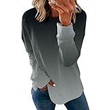 Ceboyel Women Tie Dye Long Sleeve Shirt Trendy Crewneck Sweatshirt Pullover Loose Fit Casual Tops Fall Fashion Clothes 2023 Womens Pullover Sweatshirts Black Xl