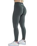 AUROLA Workout Leggings for Women Seamless Scrunch Tights Tummy Control Gym Fitness Girl Sport Active Yoga Pants (S, Steel Grey)