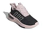 adidas Racer TR23 Sneaker, Black/Sandy Pink/White, 4 US Unisex Big Kid