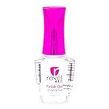 Revel Nail Dip Powder Finish Gel - No UV Finish Gel Top Coat, Sealer Dip Power Liquid, Step 3 for Long-Lasting Dip Nail Color, Chip & Crack Resistant, Strong Healthy Nails, 0.5 oz