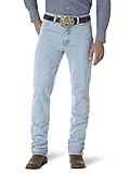 Wrangler Men's Cowboy Cut Slim Fit Jean, Gold Buckle Bleach, 31W x 32L