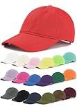 Zando Unisex Classic Red Baseball Cap Women Men Teens Adjustable Cotton Workout&Outdoors Hats Cute Preppy Hat Plain Dad Mom Baseball Hat Sports Fan Baseball Caps Trendy Running Golf hat One Size