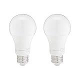 Amazon Basics A19 LED Light Bulbs 100 Watt Equivalent, Daylight White (5000K), Energy Efficient 15W, Non-Dimmable, 10,000 Hour Lifetime, 2-Pack