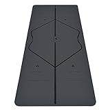 Liforme Original Yoga Mat – Free Yoga Bag Included - Patented Alignment System, Warrior-like Grip, Non-slip, Eco-friendly, sweat-resistant, 4.2mm thick mat for comfort - Grey