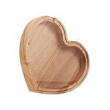 Wooden Piggy Bank Heart Shaped Decoration Money Box Wood Frame Toys Bedroom Ornaments Money Saving Box for Christmas Mothers Day Birthday Gift