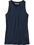 Title Nine Headlands Ribbed Tank Top – Women’s Slim Fit High Neck Travel Tank with UPF 50, Odor Control & Quick-Dry Fabric Midnight