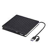 External DVD Drive, Amicool USB 3.0 Type-C CD DVD +/-RW Optical Drive USB C Burner Slim CD/DVD ROM Rewriter Writer Reader Portable for PC Laptop Desktop MacBook Mac Windows 7/8.1/10 Linux OS Apple
