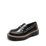 DREAM PAIRS Loafers for Women Platform Chunky Heel Slip On Loafers Business Office Casual Dressy Loafer Shoes,Size 8,Black-Pu,DWUMLS2501