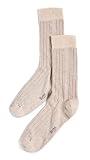 STEMS Women's Lola Cashmere Comfort Crew Socks, Cream, Tan, One Size