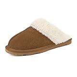 DREAM PAIRS Women's House Slippers Indoor Fuzzy Fluffy Furry Cozy Home Bedroom Comfy Winter Cute Warm Outdoor Shoes FuzzyEasy,Size 8,Chesnut,SOFIE-05