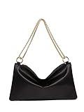 Verdusa Women's Satin Evening Handbag Shoulder Bag Purse Black one-size