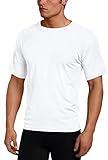 Kanu Surf Men's Short Sleeve UPF 50 Swim Rash Guard Sun Shirt (Regular & Extended Sizes), White, 3X