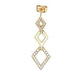 New 2025 Arrival Simple Design Fashion Multiple Rhombus Connections Dangle Earrings Gold Color Woman Birthday Gift Zircon Drop Jewelry Gifts Fashion Accessories Creative Gift
