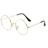 Spooktacular Creations Halloween Gold Wizard Glasses, Fake Old Men Round Wire Costume Glasses Accessory for Men Women Halloween Dress Up, Costume Prop