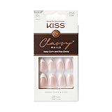 KISS Classy Fake Nails Ready-To-Wear DIY Manicure - Dashing, Waterproof, Smudge Proof, Chip Proof, No Dry Time, Durable & Flexible, Long Lasting, Medium & Coffin Shaped, Quick & Easy | 28 Count