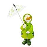 Etlemonde Duck Statue for Holding Umbrella Home Decor Resin Sculptured Hand Painted Figurine Creative Craft Cute Decoration Gift for Kids Womens Decorative Garden Yard Room