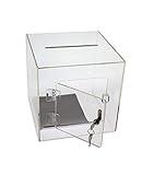 Source One Premium Acrylic Cube Donation Box with Deluxe Rear Open Door and Cam Lock Suggestion Box