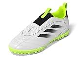 adidas Goletto IX Laceless Turf Sneaker, White/Black/Lucid Lemon, 1 US Unisex Little Kid