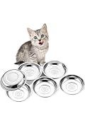 VENTION Small Shallow Cat Food Bowls, Outer Dia. 5.7 in Whisker Fatigue Cat Bowl, Stainless Steel Cat Food Dish for Indoor Cats, Set of 6 Replacement Cat Bowls for Raised Station(10.8 Fl.oz)