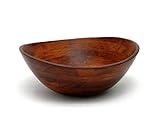 Lipper International Cherry Finished Wavy Rim Serving Bowl for Fruits or Salads, Matte, Large, 13" x 12.5" x 5", Single Bowl