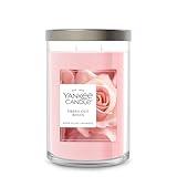 Yankee Candle Large Tumbler Scented Candle with up to 80 Hour Burn Time, Premium Plant Wax Blend for Consistent Burn, 20 oz Tumbler Candle with Room Filling Fragrance, Fresh Cut Roses