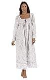 The 1 for U Martha Nightgown 100% Cotton Victorian Style - Sizes XS - 3X … (Medium, Lilac Rose)