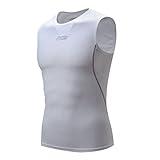 bpbtti Men's Cycling Base Layer Sleeveless Jersey Bike Undershirts Summer Bike Tank Tops Sports Vest Breathable White L