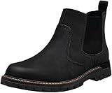 Jousen Chelsea Boots Men Lightweight Mens Boots Classic Slip On Boots Casual Boots for Men (AMY8120A black 10)