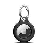 MOLOSLEEVE Airtag Holder Air Tag Case with Keychain, Anti-Scratch Airtags Key Chain for Apple Air Tags, Airtag Accessories for GPS Item Finder Tracker, Black