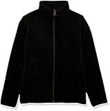 Amazon Essentials Boys' Polar Fleece Full-Zip Mock Jacket, Black Suede, X-Large