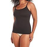 Maidenform Womens Long Length Cami, Firm Control Microfiber Smoothing Tank Shapewear-tops, Black, Large US