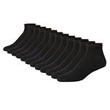 Hanes mens Double Tough Ankle Socks, 12-pair Pack fashion liner socks, Black, 6-12 US