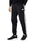 adidas mens Essentials Warm-Up Tapered 3-Stripes Track Pants, Black/White, Small US