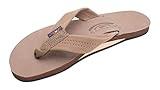 Rainbow Sandals Women's Single Layer Premier Leather, Dark Brown, 7.5-8.5